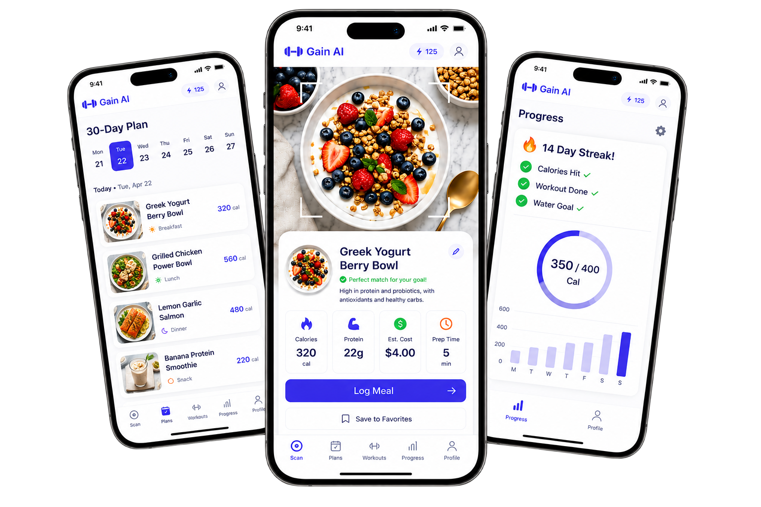 Gain AI Greek Yogurt Berry Bowl Scan